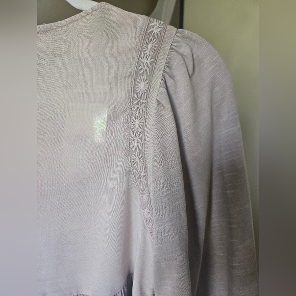 NWOT Lucky Brand embroidered blouse in rosewood - Picture 8 of 13